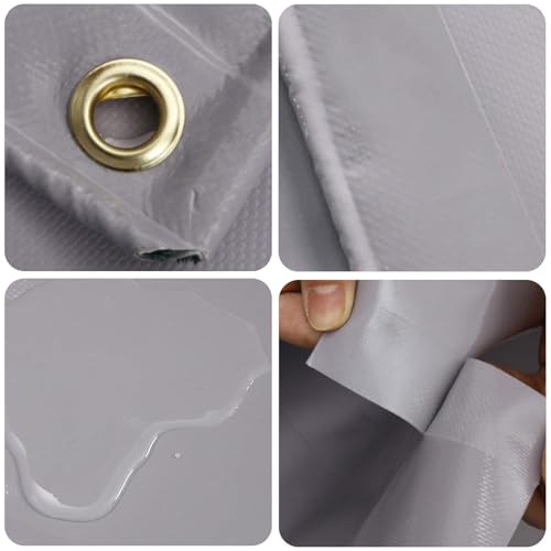 4m x 8m Grey Waterproof Poly Tarp with Grommets T6999