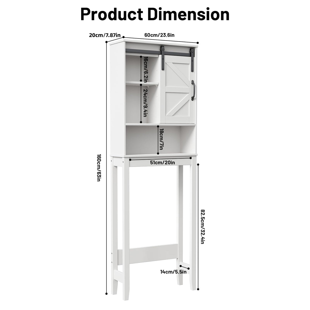 Over The Toilet Storage Cabinet, White D260769
