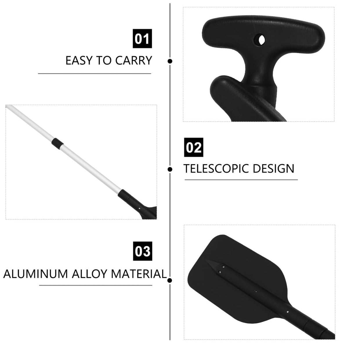 Telescopic Kayak Paddle Aluminum T-Handle T61229