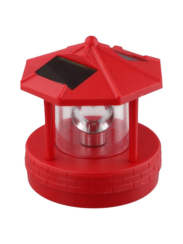 Rotating Solar Lighthouse Light Outdoor Garden Lawn Lamp with 2 Panels K642
