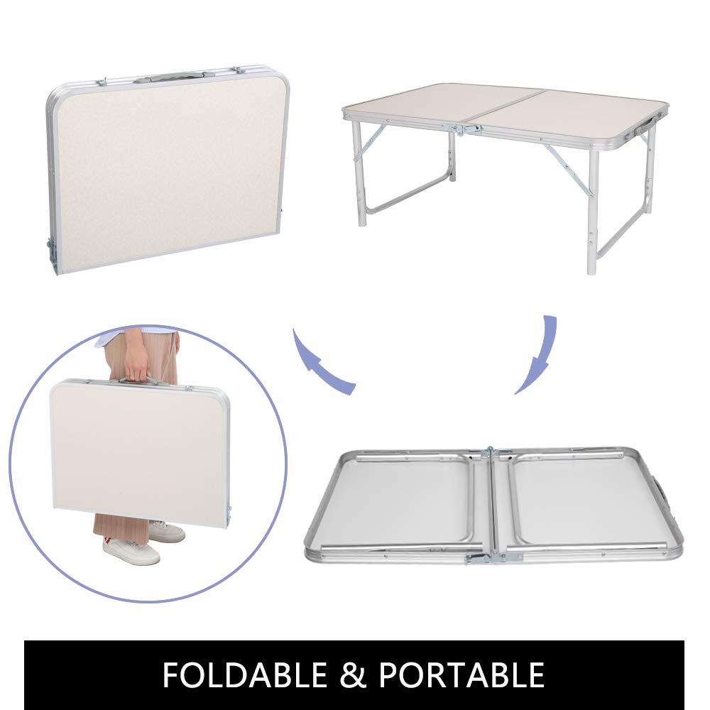 3FT Aluminum Folding Table with Carrying Handle B809830