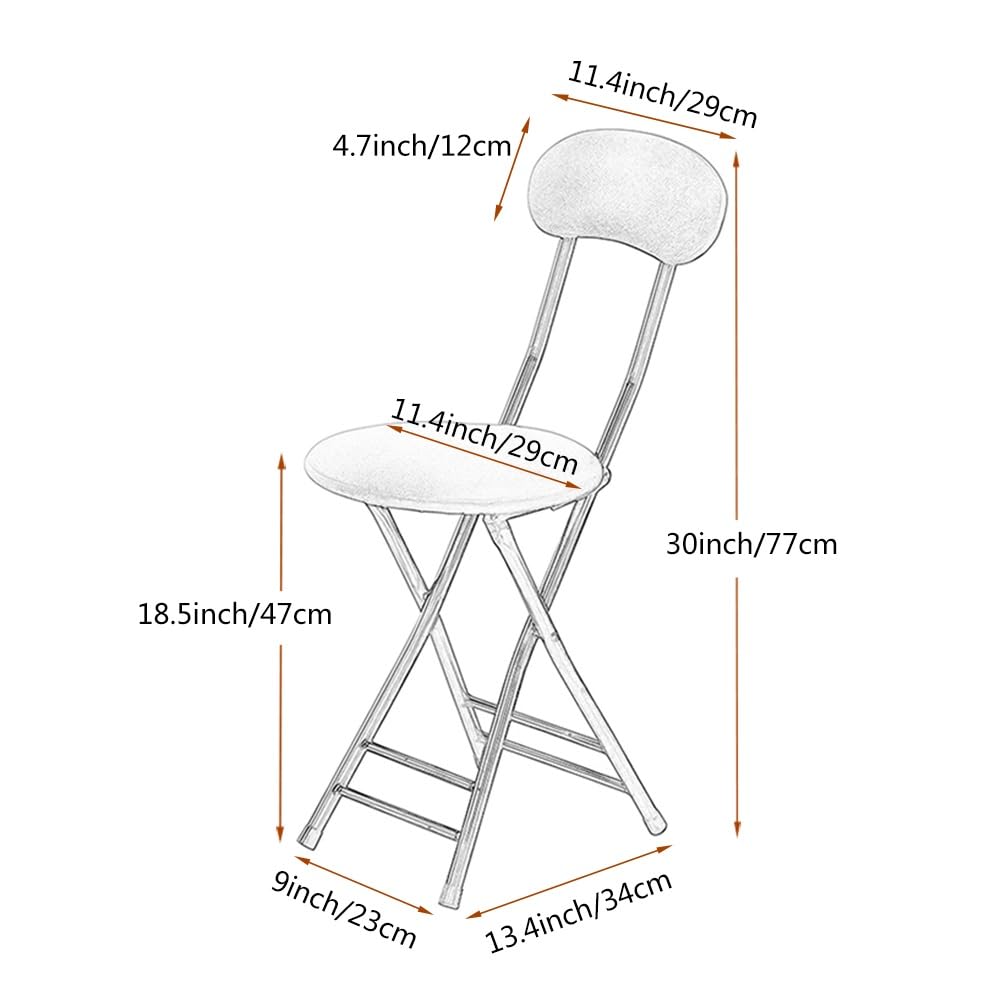 18 Inch Folding Bar Stool with Backrest O225158