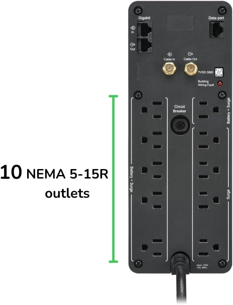 Pure Sine Wave UPS Battery Backup & Surge Protector Q8859