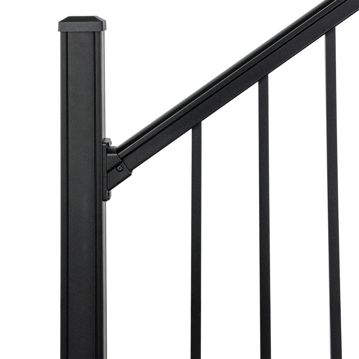 Black Aluminum Deck Stair Railing Kit, 6-Ft x 36-in Z995543