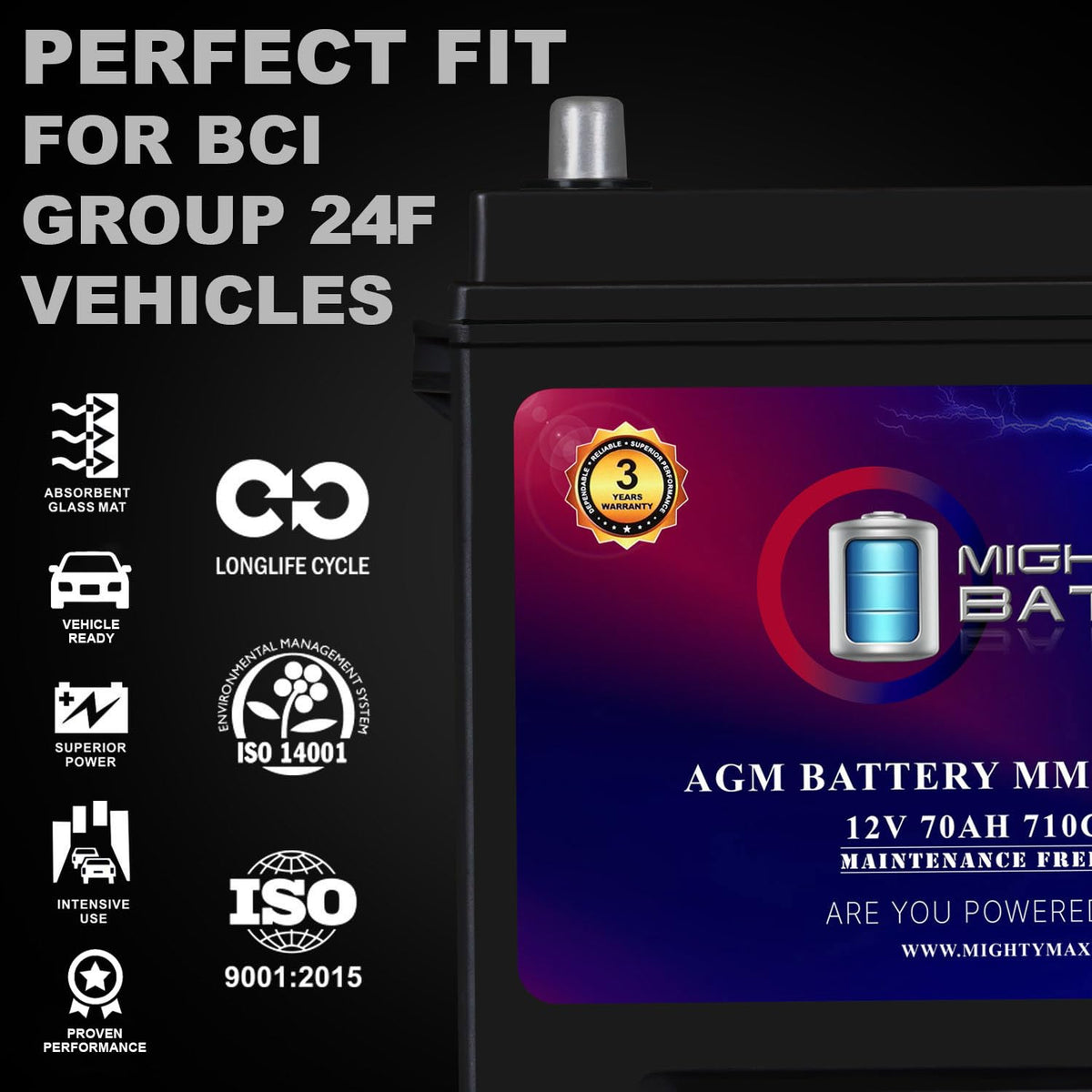 12V 70Ah AGM Replacement Battery Z431
