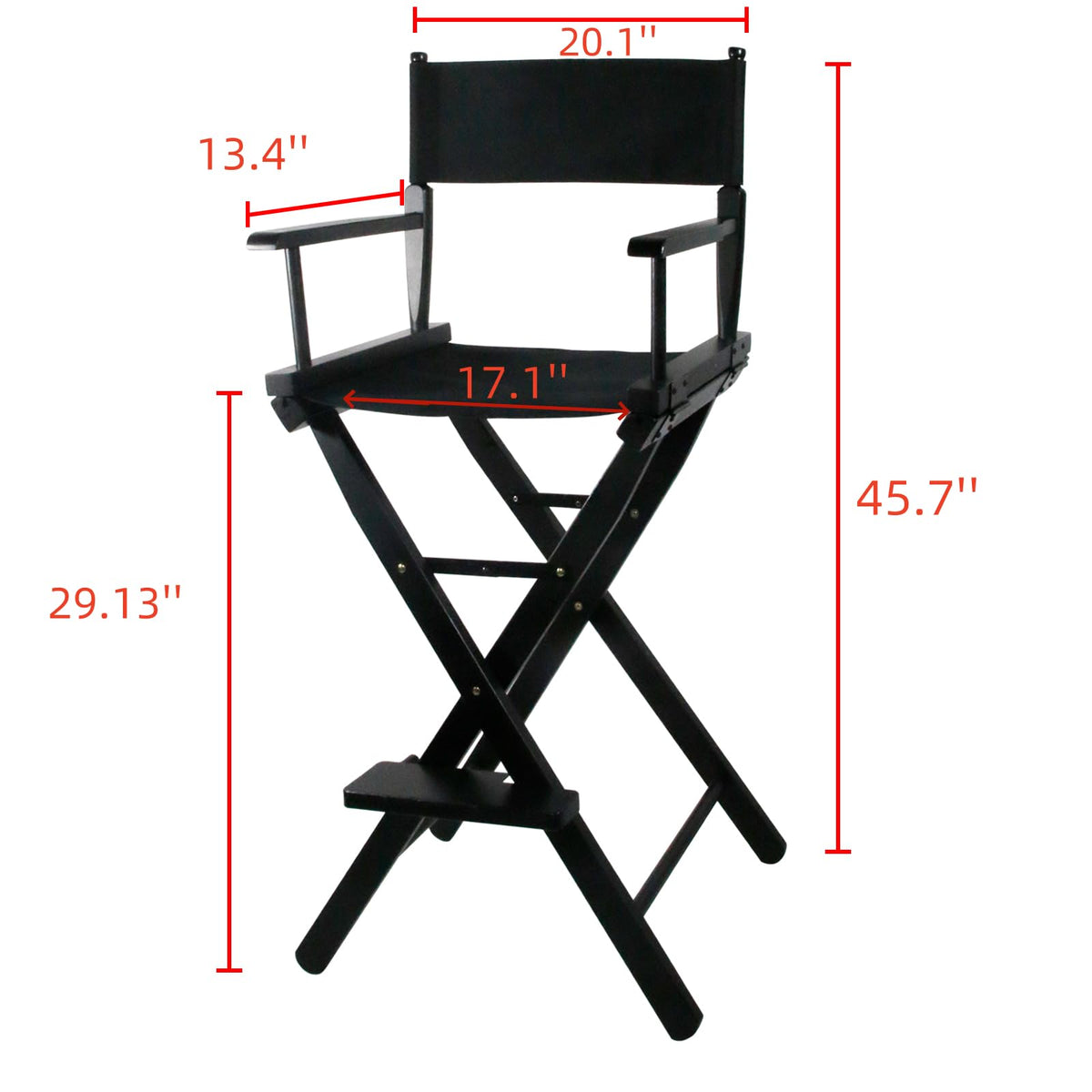 30 Inch Foldable Directors Chair with Footrest R898