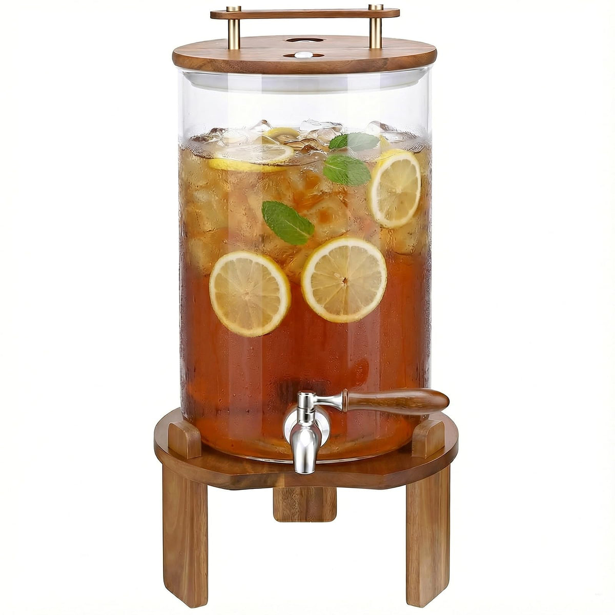 2.1 Gallon Glass Beverage Dispenser with Stand and Stainless Steel Spigot J7757