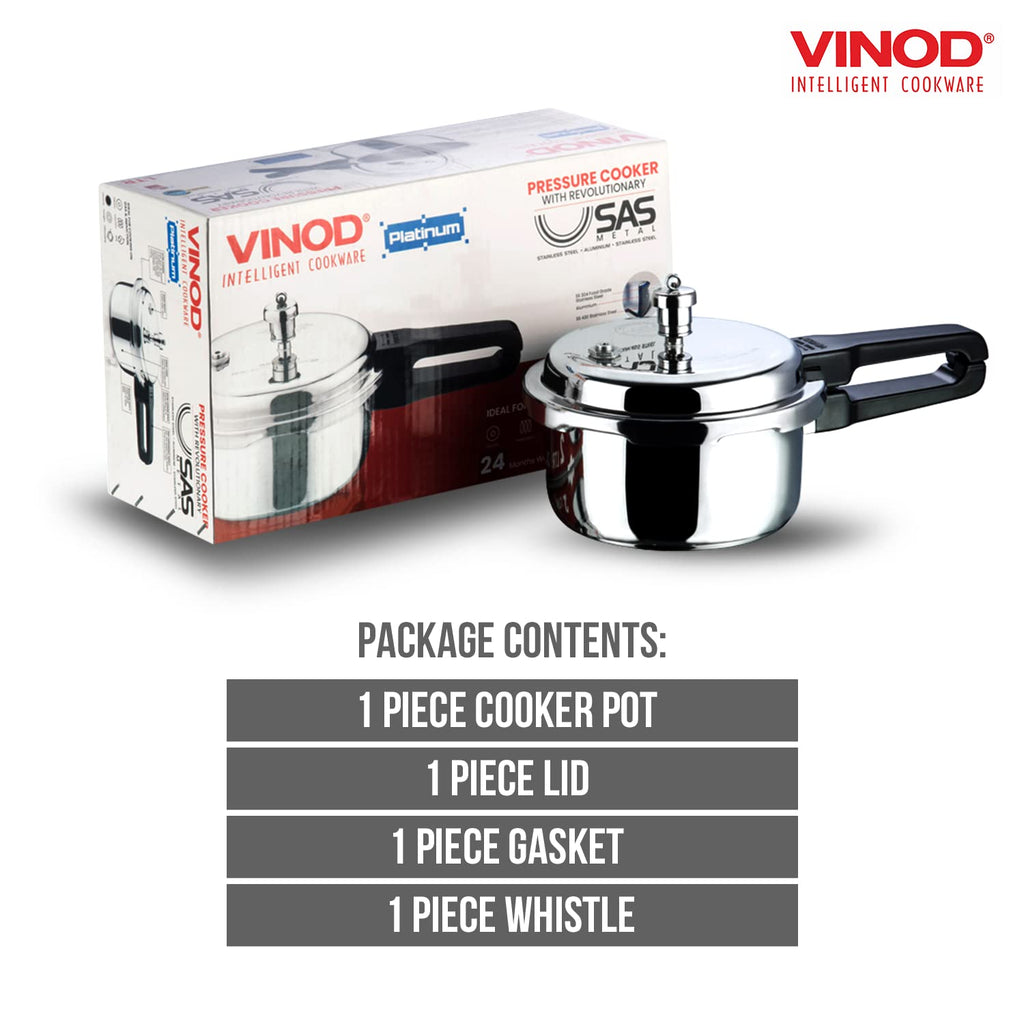 Stainless Steel Pressure Cooker, Outer Lid, 2 Litre P338
