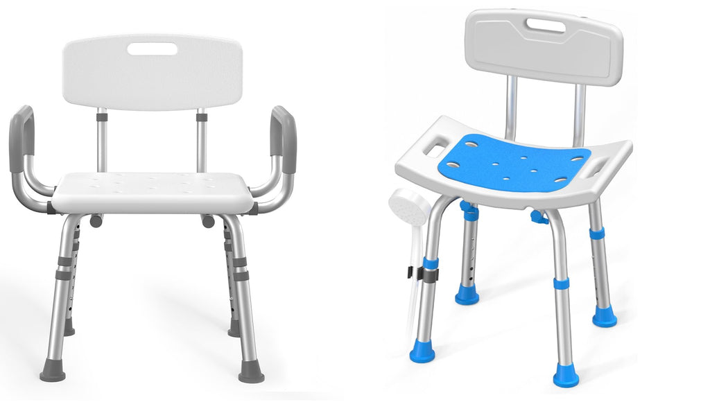 Heavy Duty Height Adjustable Shower Chair with Arms and Back O9636