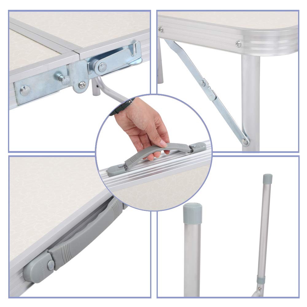 3FT Aluminum Folding Table with Carrying Handle B809830