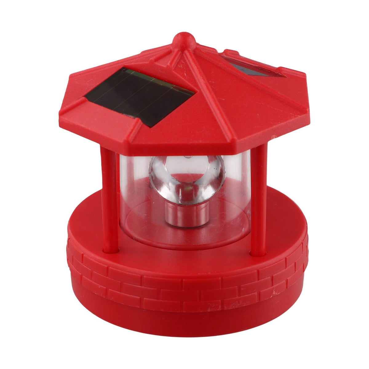 Rotating Solar Lighthouse Light Outdoor Garden Lawn Lamp with 2 Panels K642