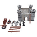 Medieval Castle Knights Action Figure Toy Playset with Catapult and Horse-Drawn Carriage A409