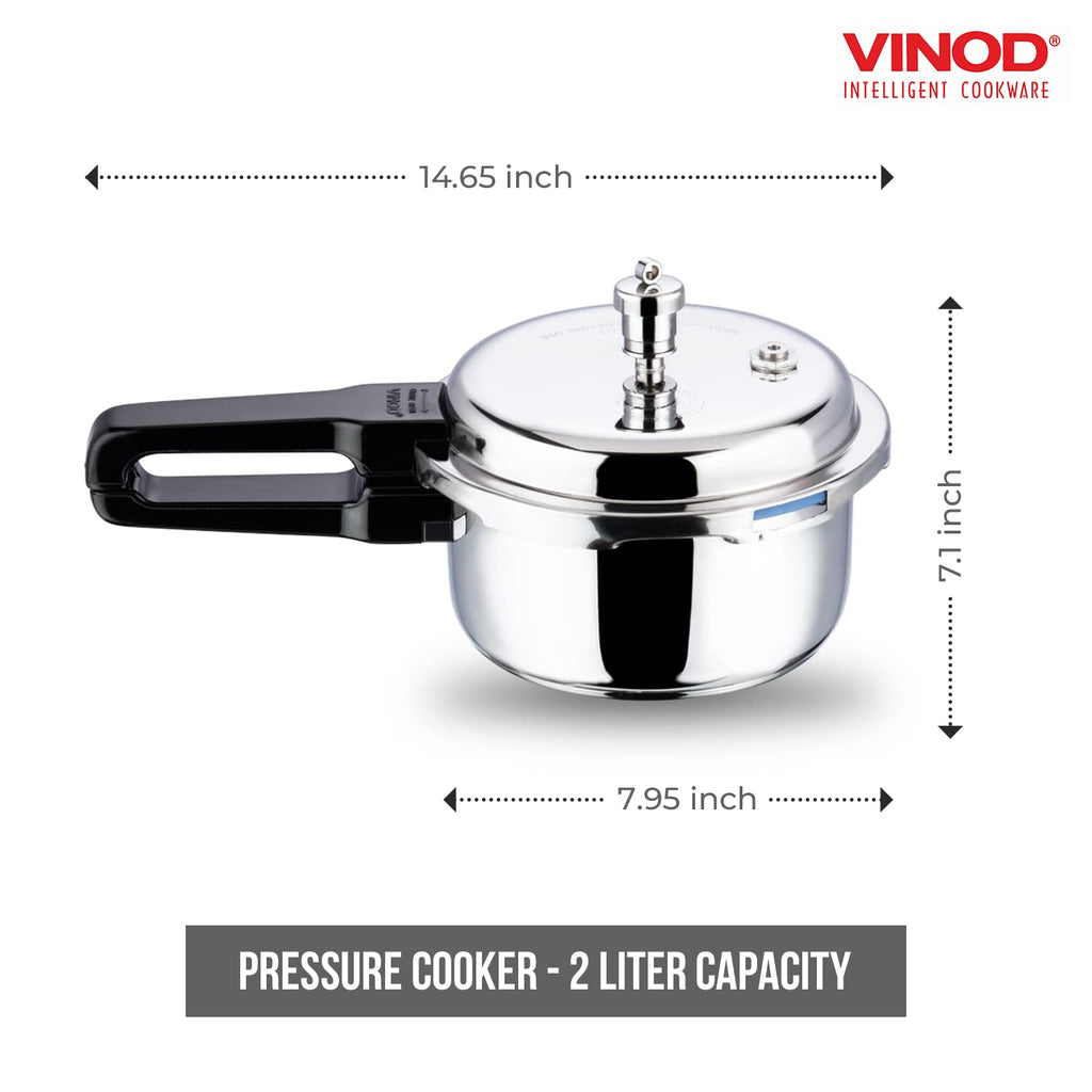 Stainless Steel Pressure Cooker, Outer Lid, 2 Litre P338