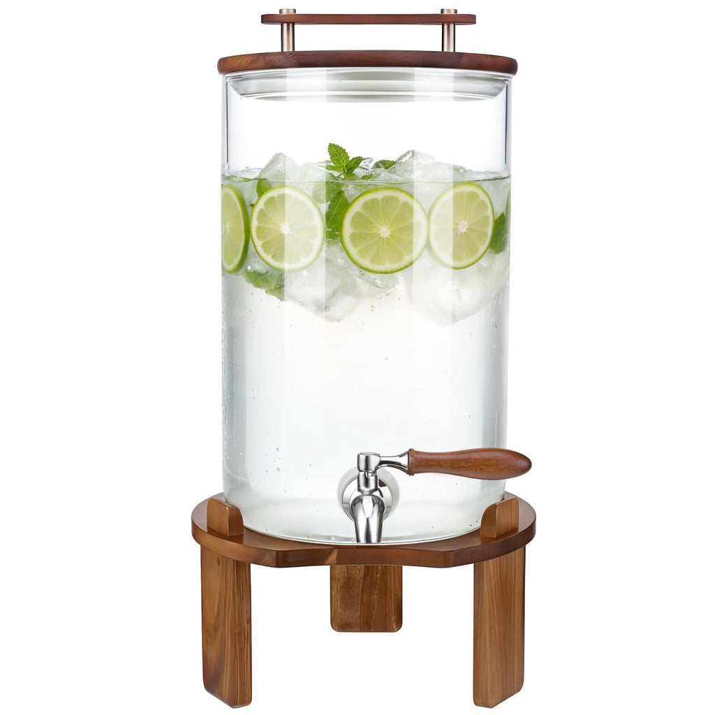 2.1 Gallon Glass Beverage Dispenser with Stand and Stainless Steel Spigot J7757