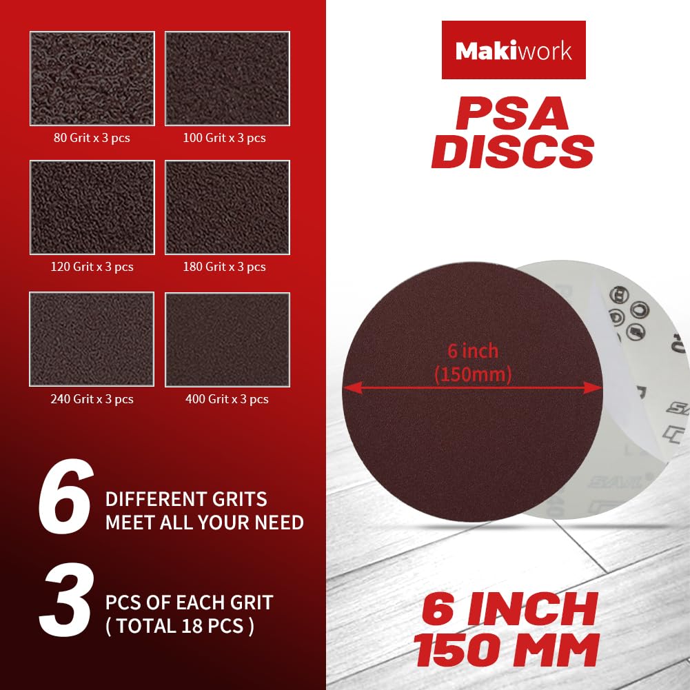 4x36 Inch Aluminum Oxide Sanding Belts and 6-Inch PSA Sanding Discs Set J88034