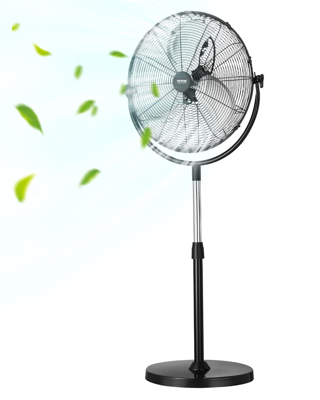 20 Inch 3 Speed Adjustable Height Pedestal Fan D7135