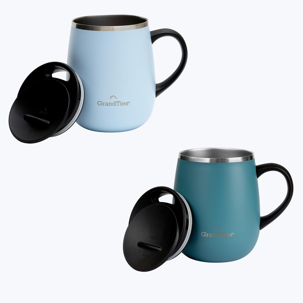 16 oz Insulated Stainless Steel Tumbler 2-Pack with Handle & Sliding Lid U87719