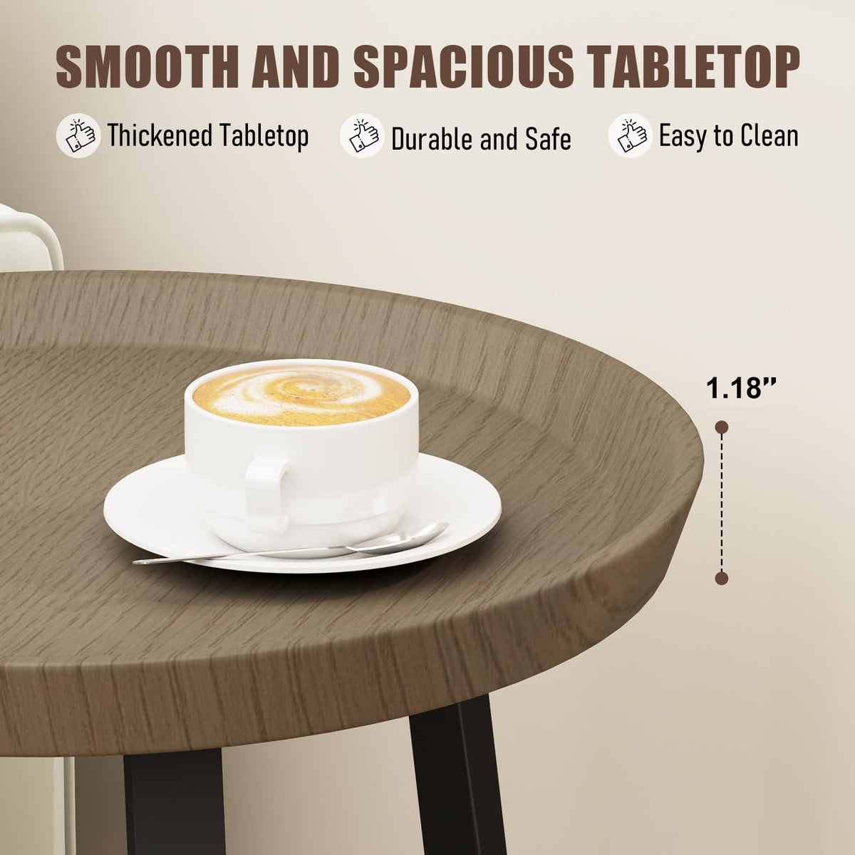 Round 2 Tier End Table with Storage Shelf Z42455