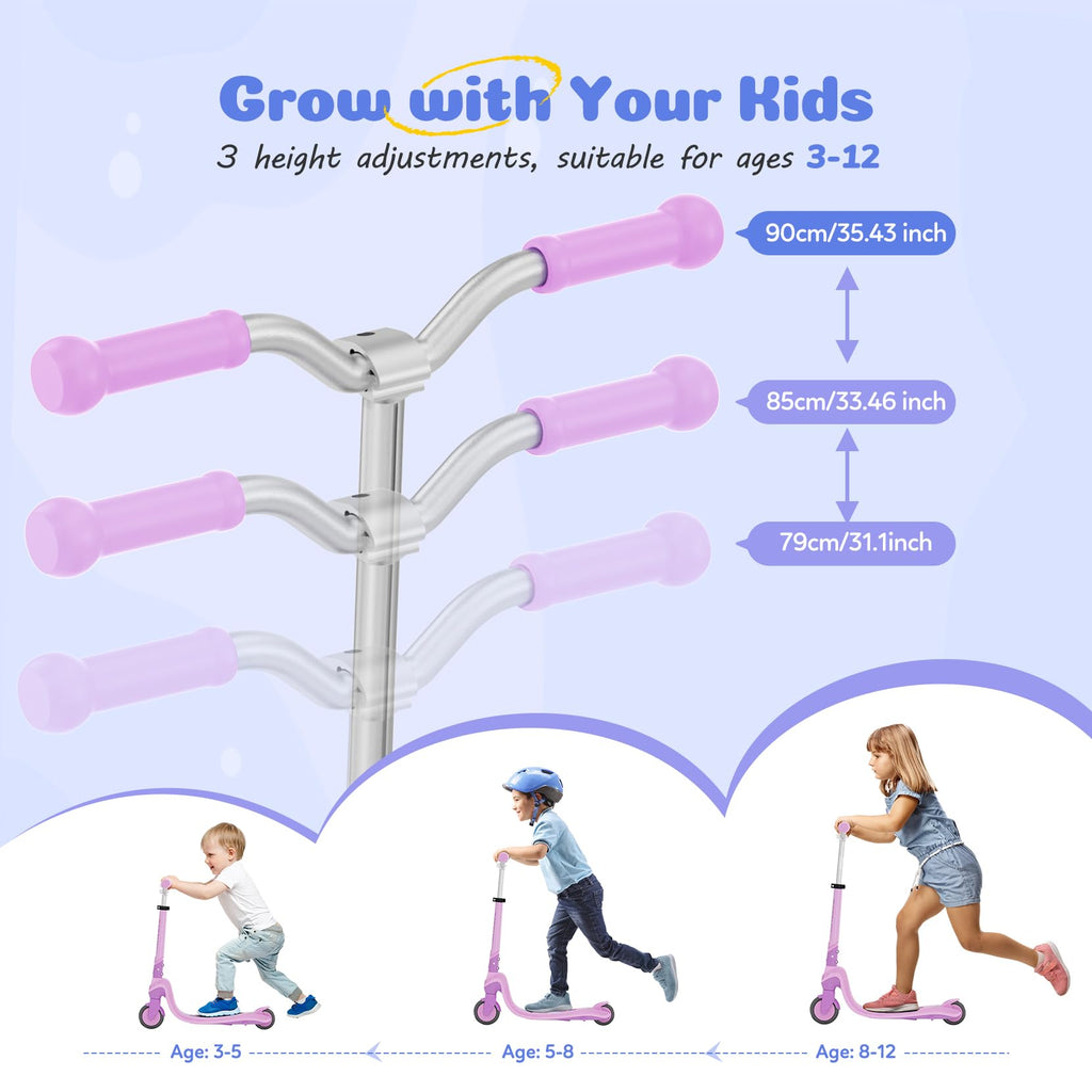 2 Wheel Kids Kick Scooter with Light-Up Wheels Y65717