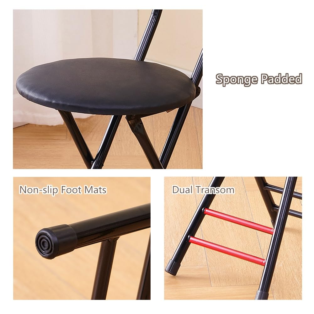 18 Inch Folding Bar Stool with Backrest O225158