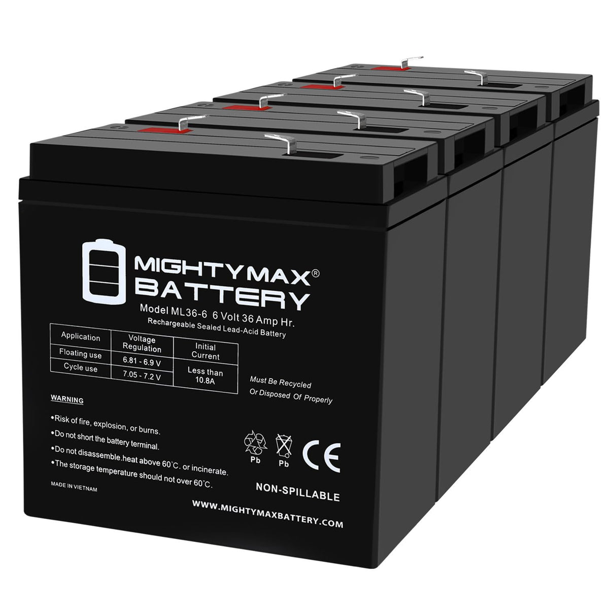 6V 36Ah AGM F2 Terminal Battery M543333