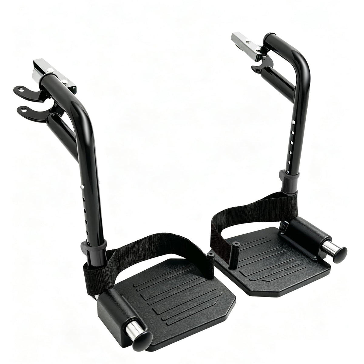 Black Wheelchair Footrest Replacement with Heel Loop G48055