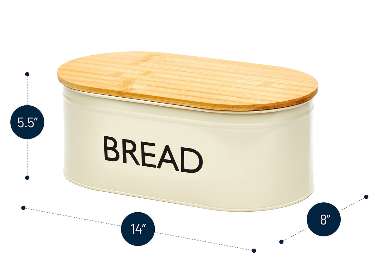 Metal Bread Box with Bamboo Lid R807199