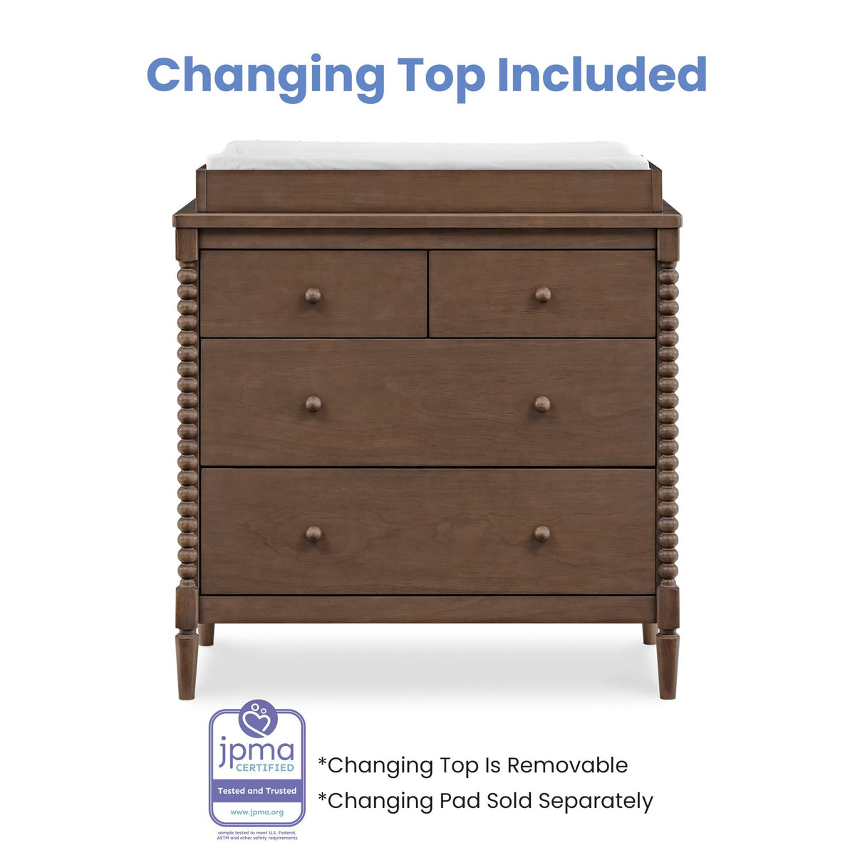 4 Drawer Dresser with Changing Top B889