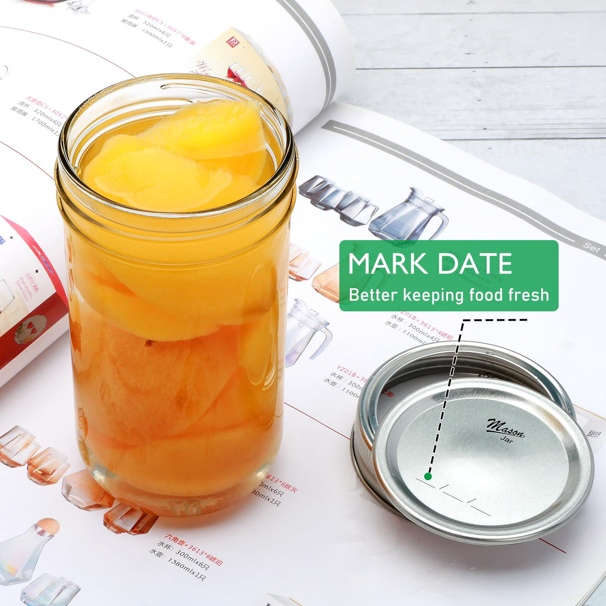 24 Pack 12 oz Mason Jars with Lids X17843