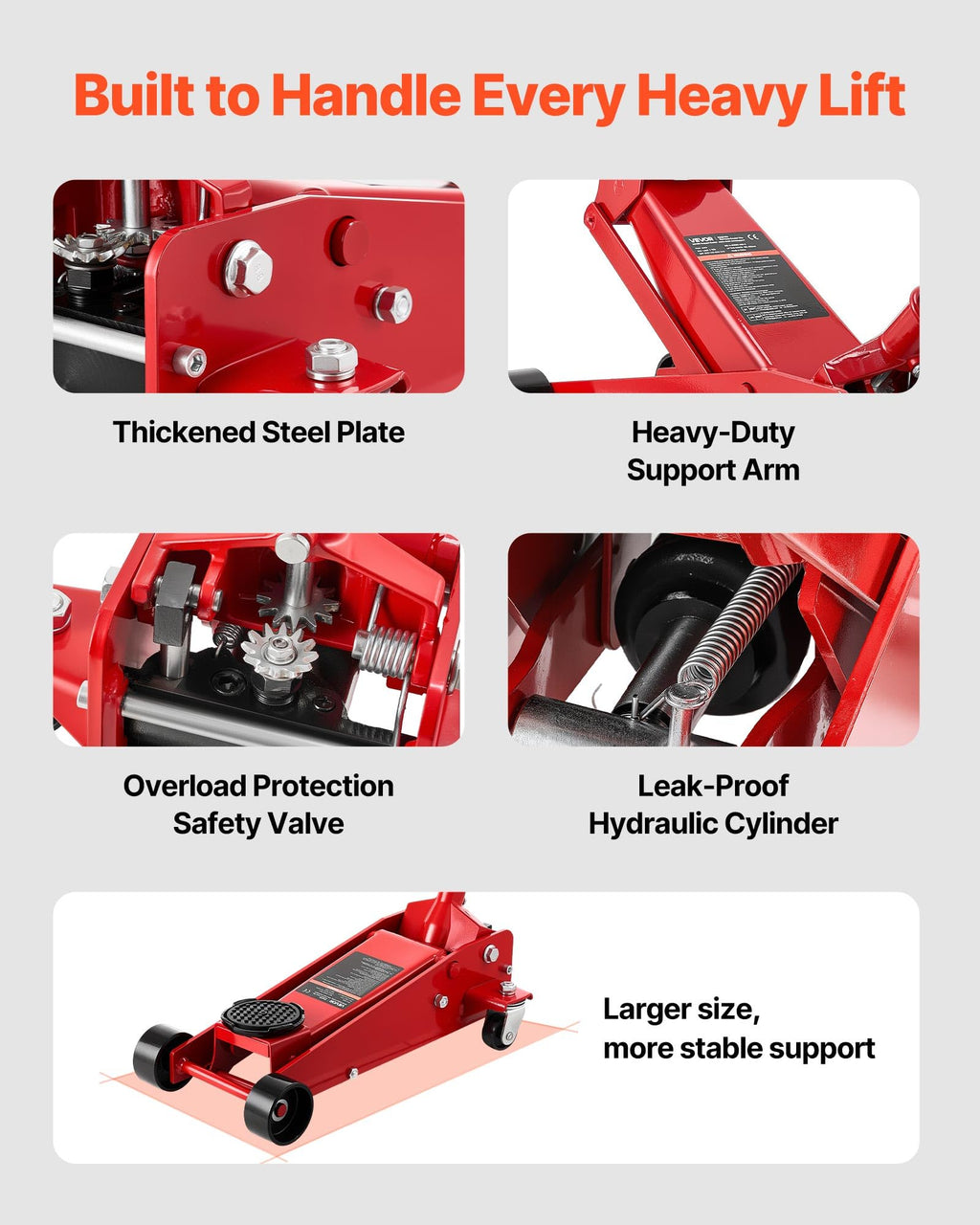 3 Ton Low Profile Steel Hydraulic Floor Jack C5087