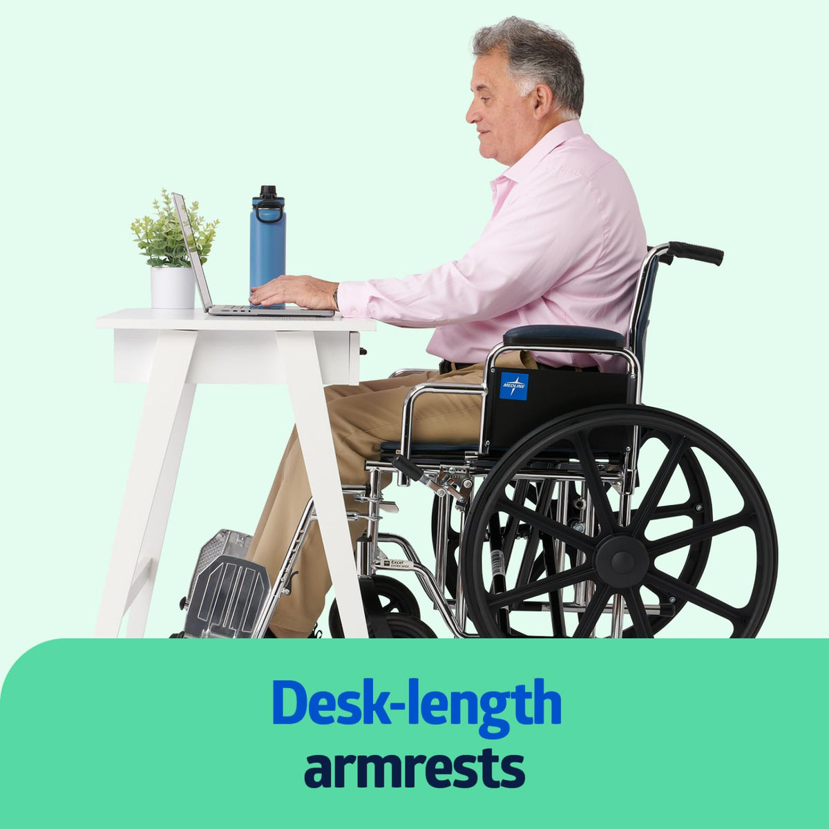 Extra-Wide Bariatric Wheelchair with 24" Wide Seat F477