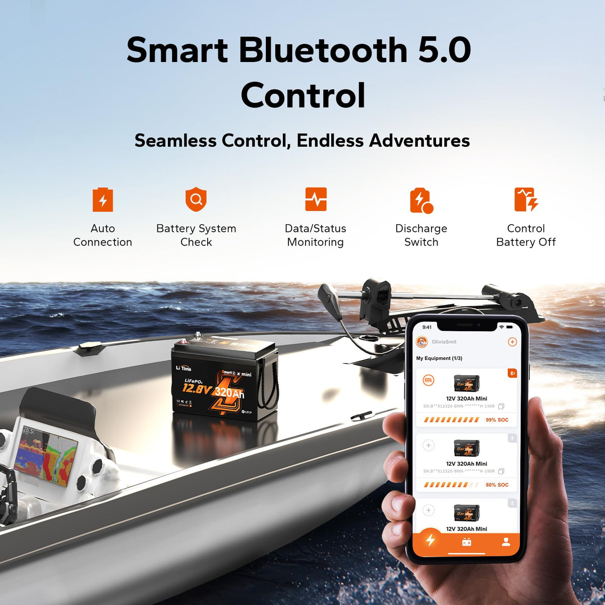 12V 320Ah Mini LiFePO4 Battery with Bluetooth A96600
