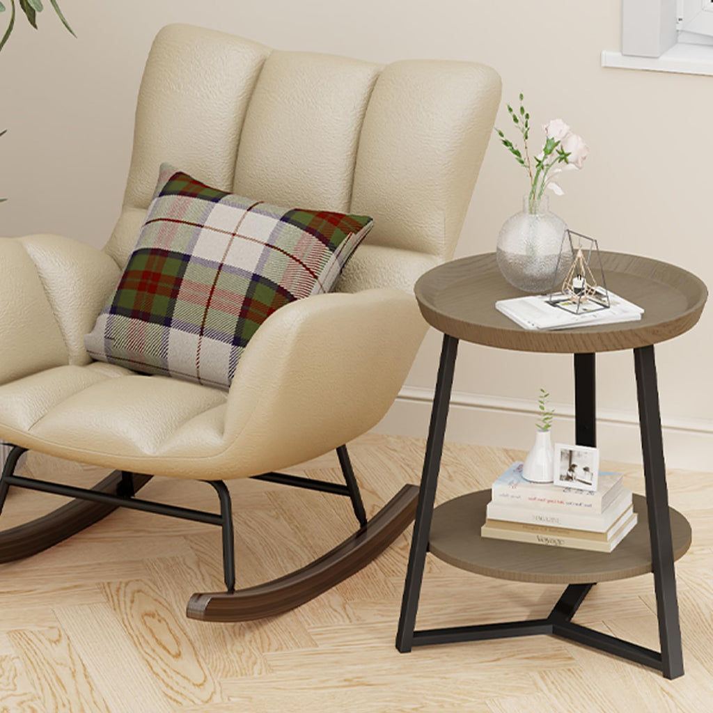 Round 2 Tier End Table with Storage Shelf Z42455