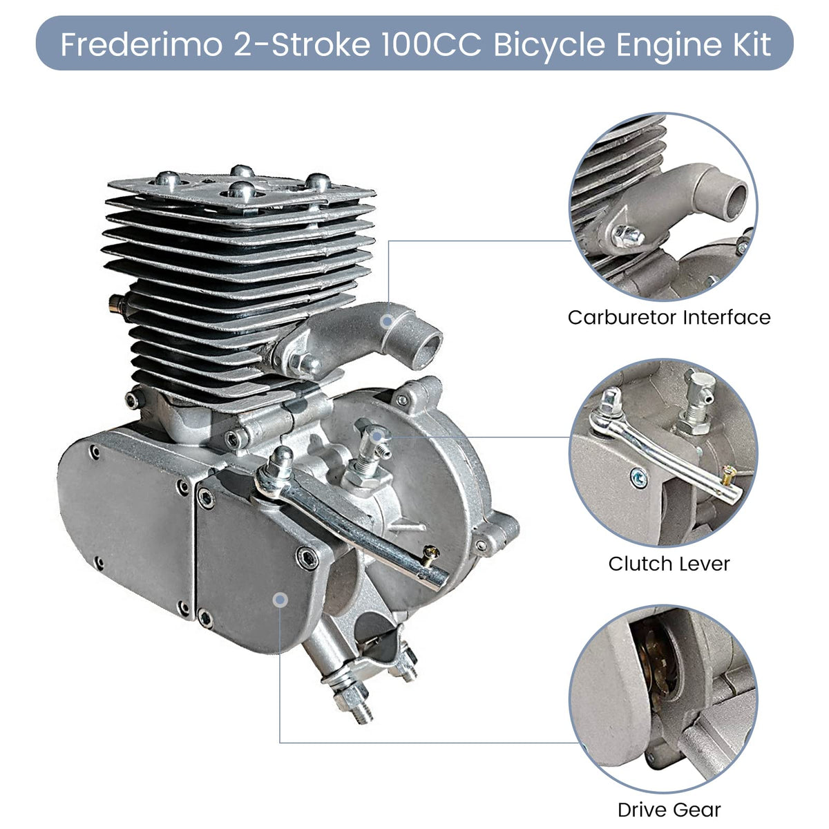 100cc 2 Stroke Air-Cooling Bicycle Engine Kit K6296