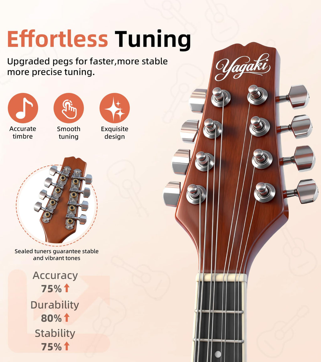 Sunburst Glossy 8 String A Style Acoustic Mandolin C89781