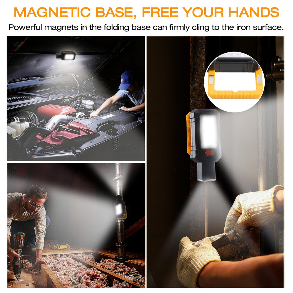 LED Rechargeable Magnetic Work Light 1000 Lumens 5 Mode 1 Pack Z8627