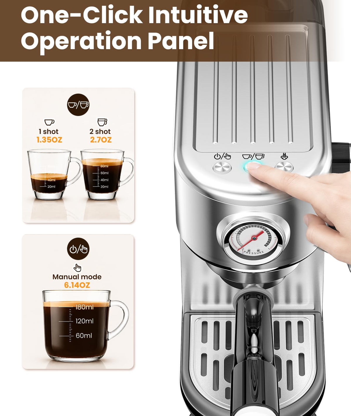 20 Bar Espresso Machine with Milk Frother T40926