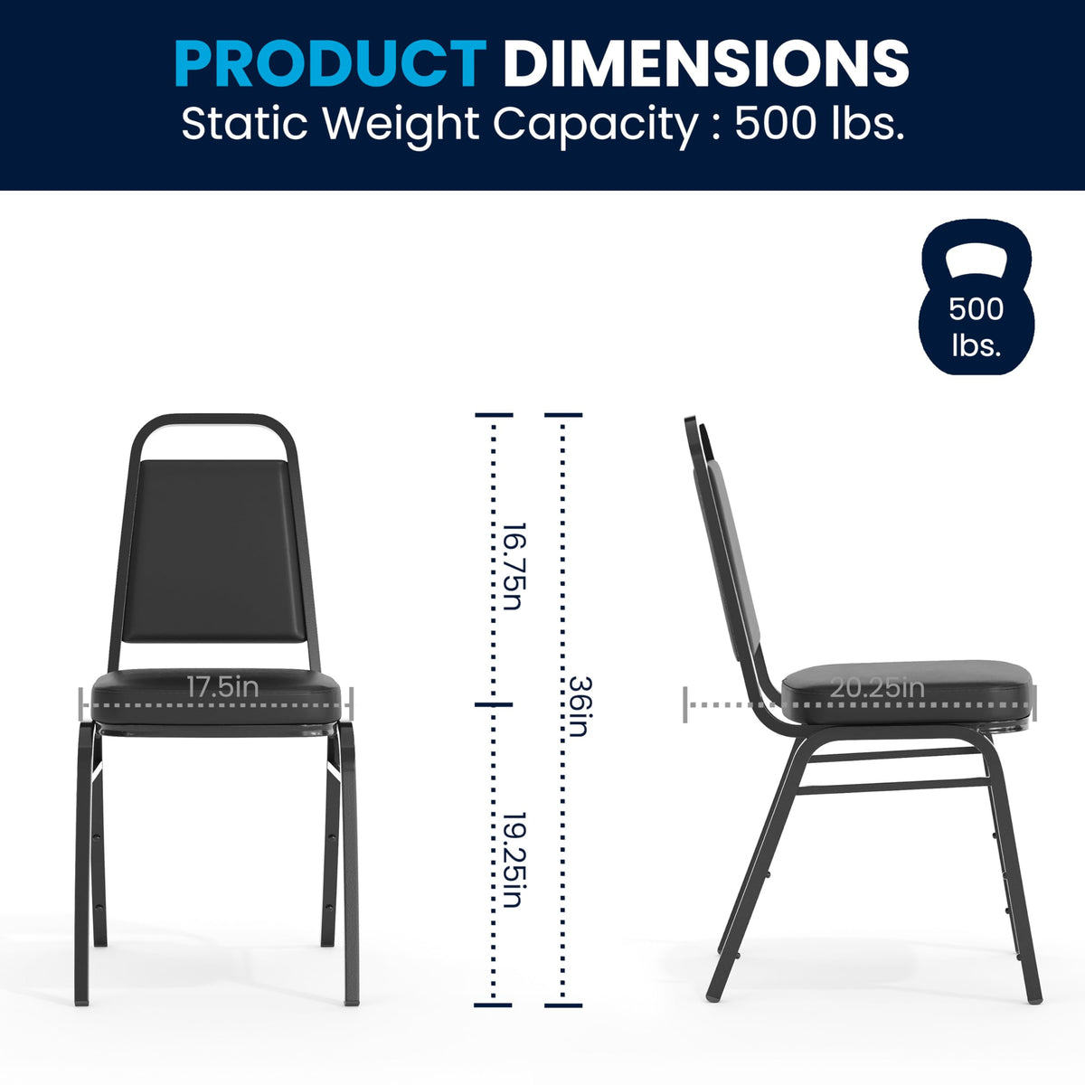 Black Stackable Banquet Chair Q640