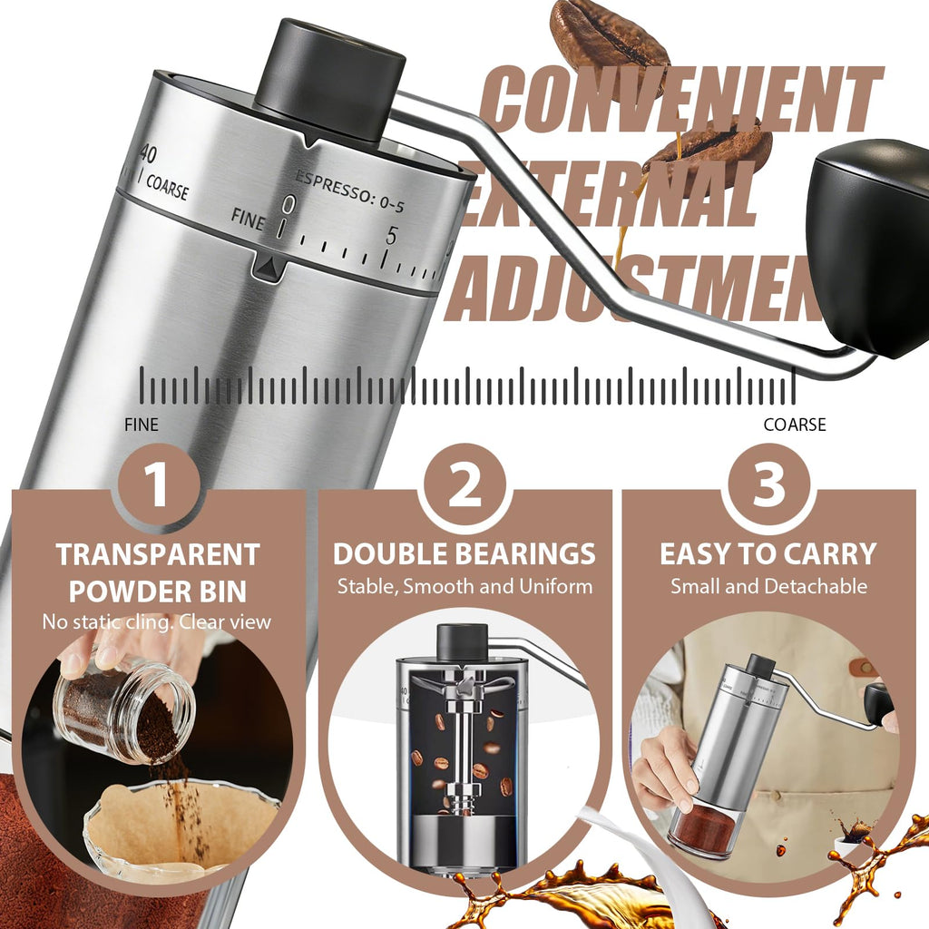 Manual Coffee Grinder, Ceramic Burr E657