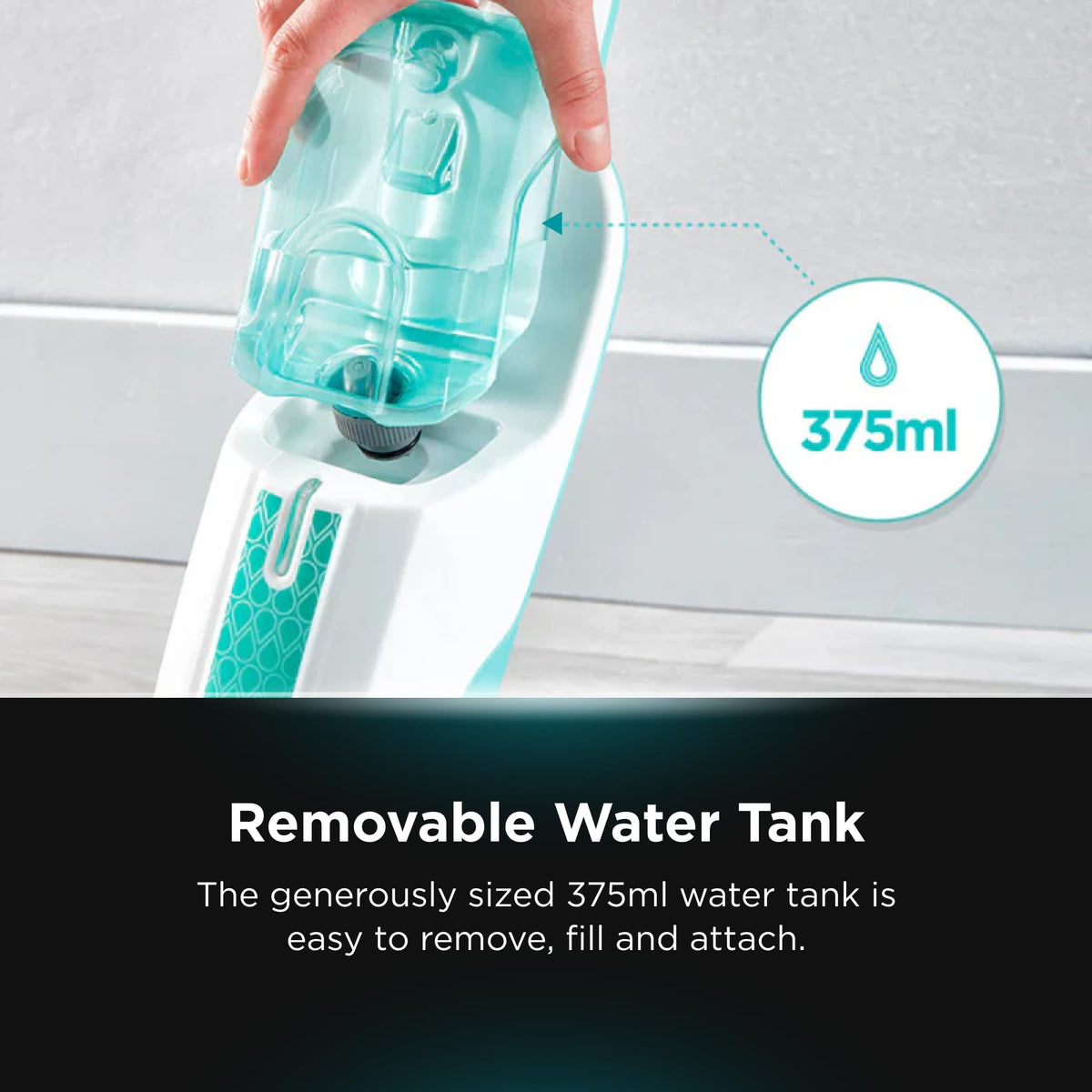 White Steam Mop Hard Floor Cleaner with XL Removable Water Tank P8552