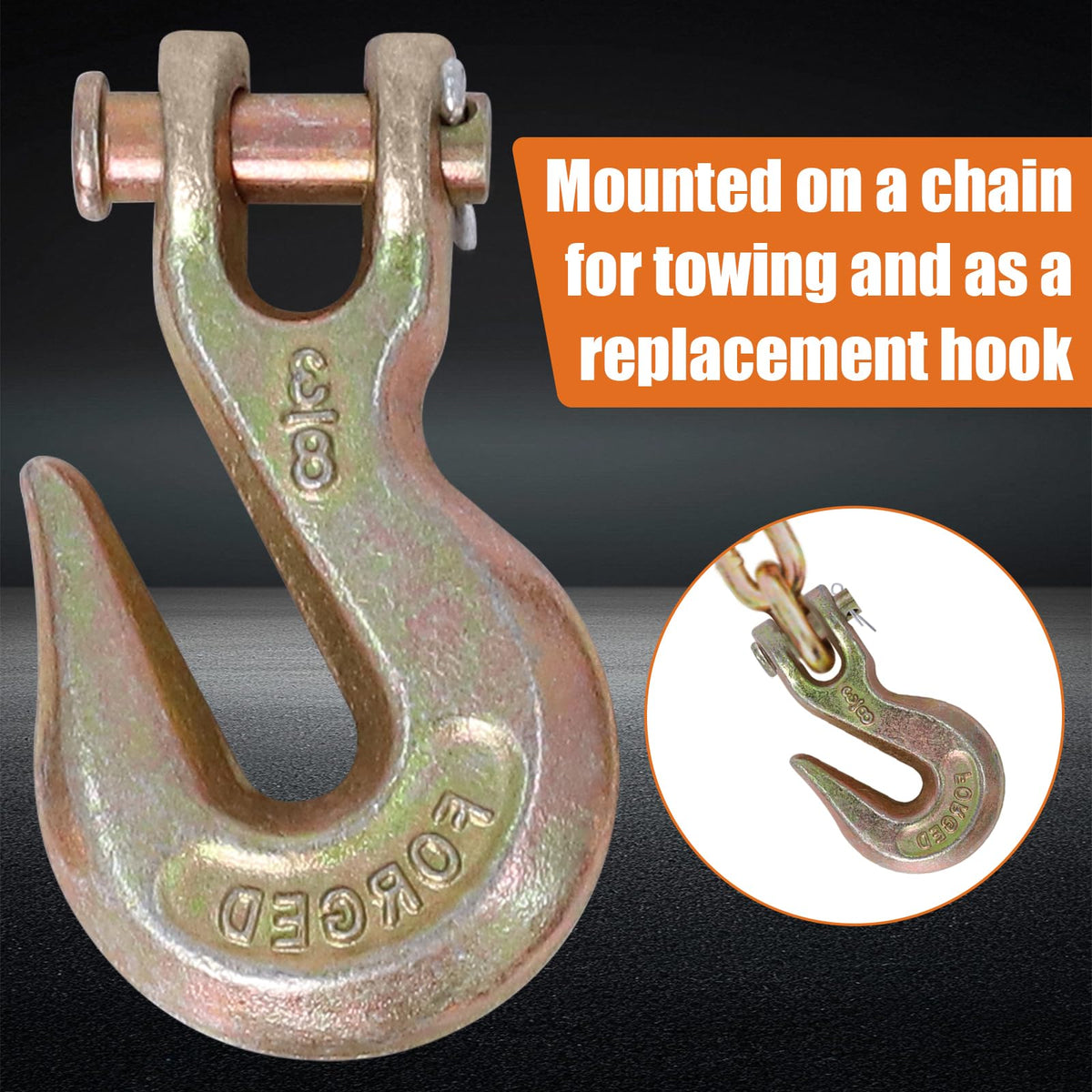3/8" Grade 70 Clevis Grab Hooks, 10 Pack X451164