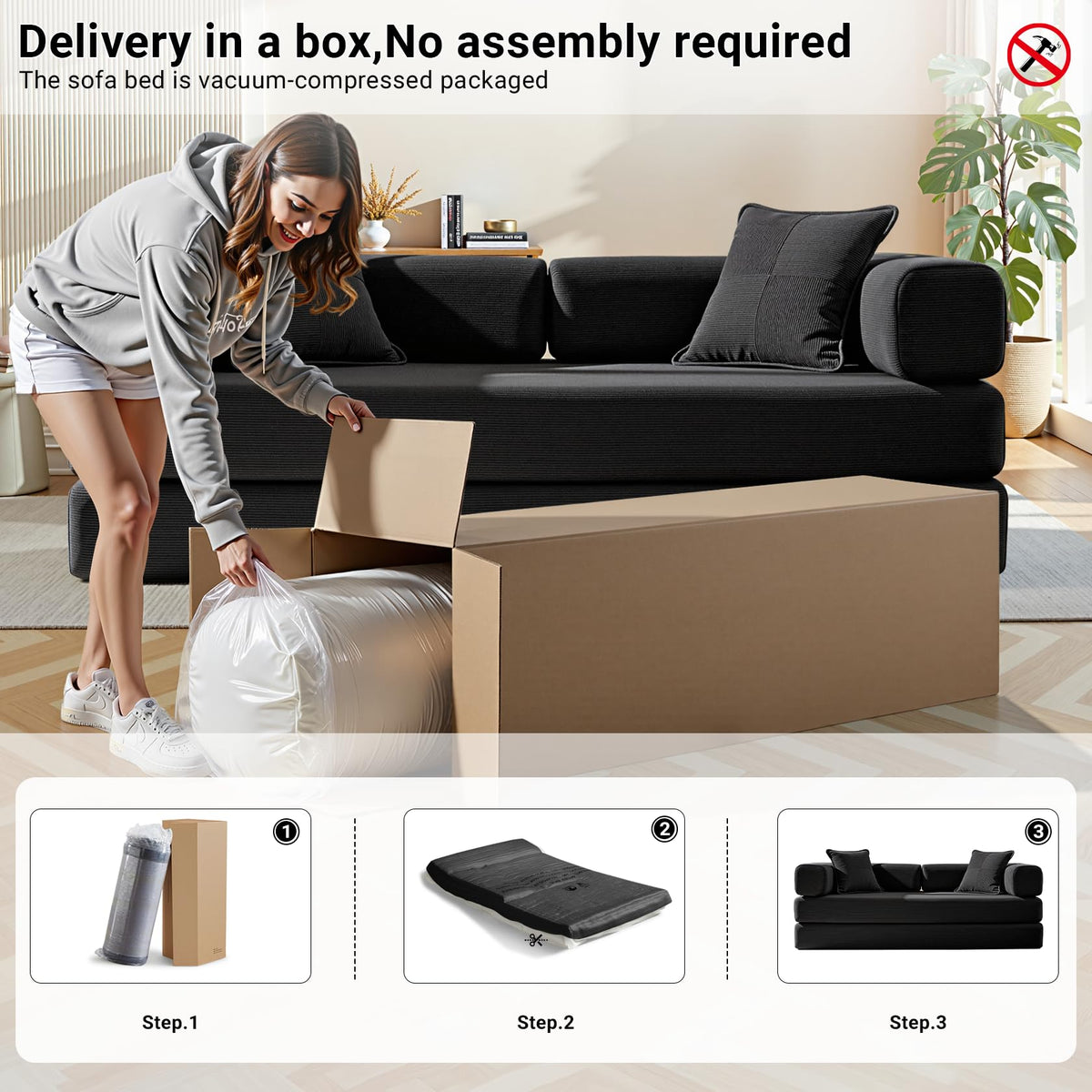 78" Convertible Futon Sofa Bed X4679