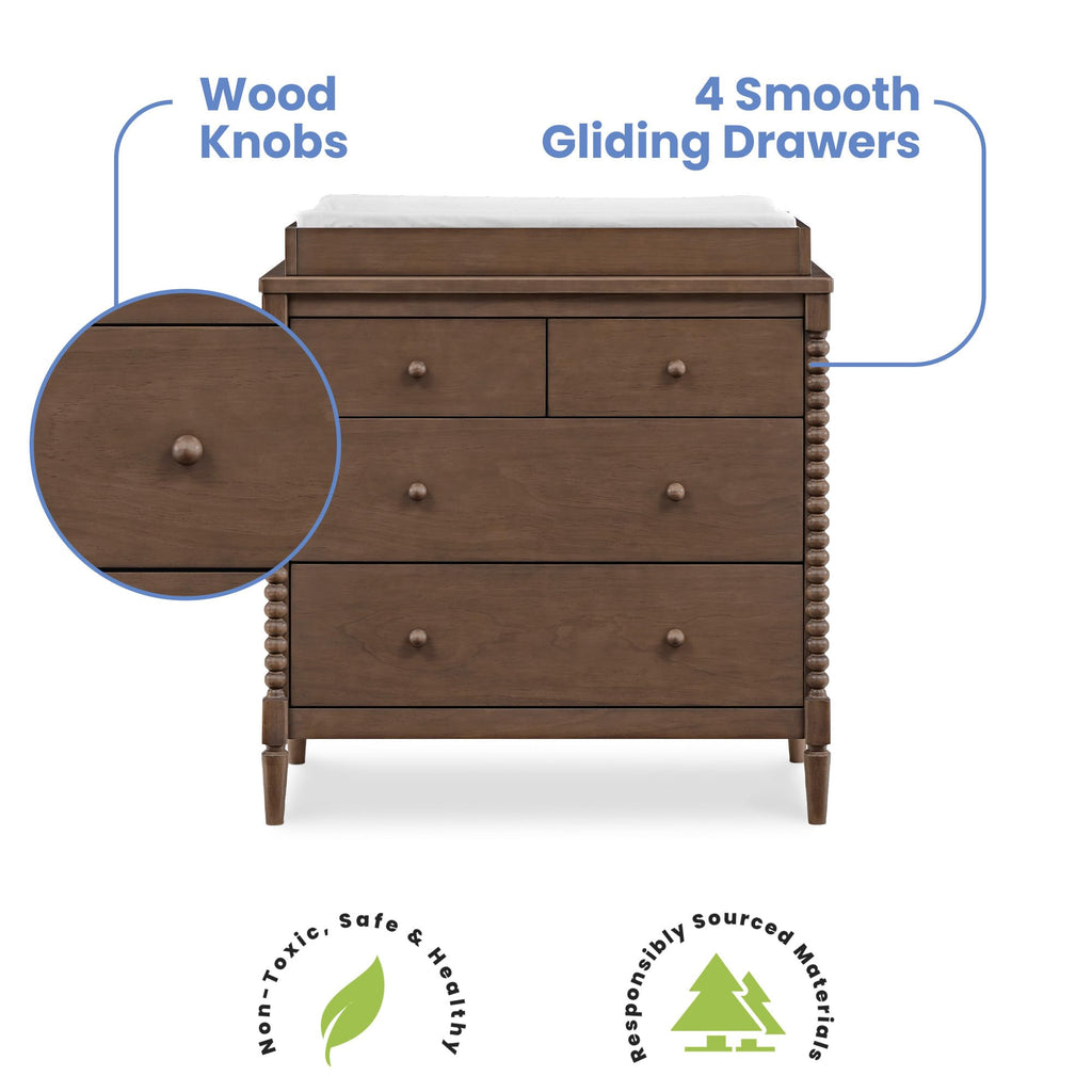 4 Drawer Dresser with Changing Top B889