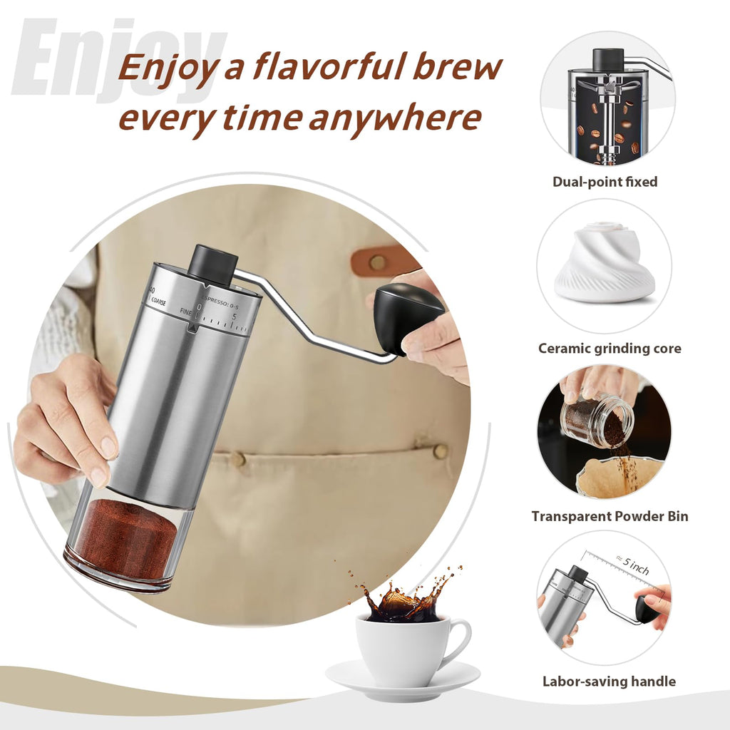 Manual Coffee Grinder, Ceramic Burr E657
