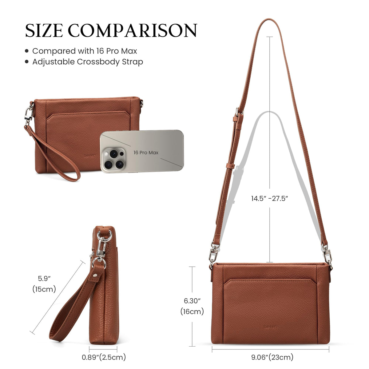 Genuine Leather Wristlet Wallet with Built in Wallet E93756
