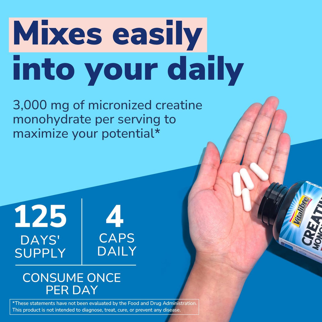 Creatine Monohydrate 3000 mg Micronized 500 Capsules P111