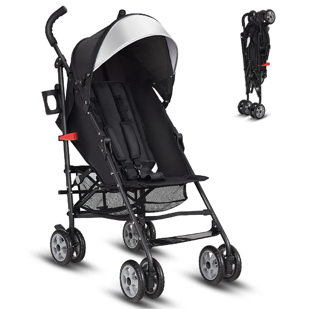 Lightweight Compact Foldable Stroller with Canopy and Cup Holder V314575