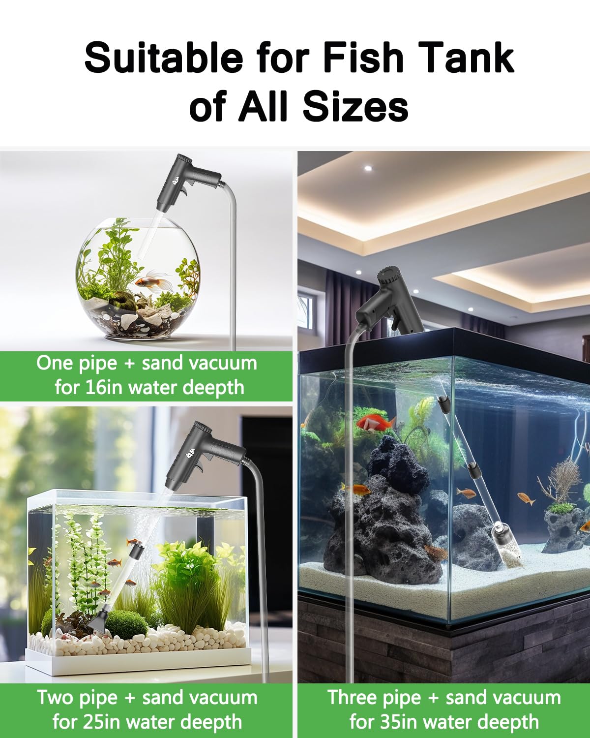 Aquarium Gravel Cleaner with Water Flow Adjustment V8591