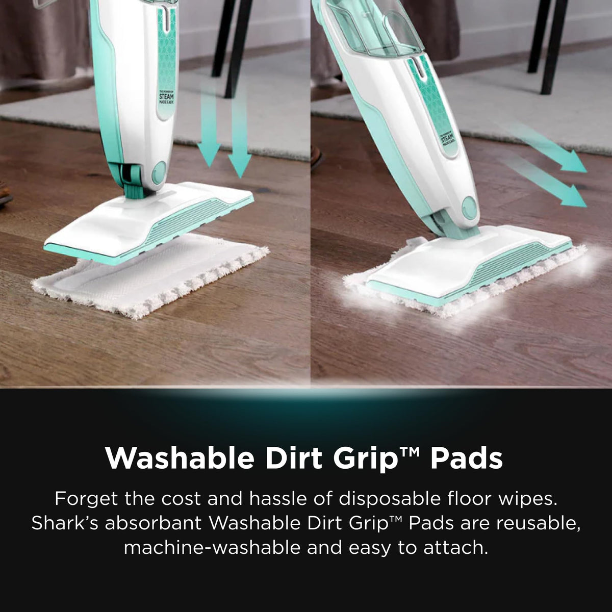 White Steam Mop Hard Floor Cleaner with XL Removable Water Tank P8552