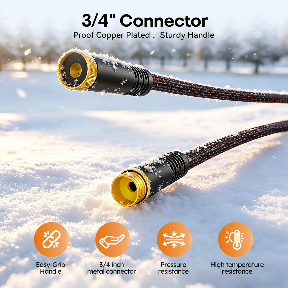3/4" Flexible Non-Expandable Garden Hose with 10 Function Nozzle, 100ft V676015